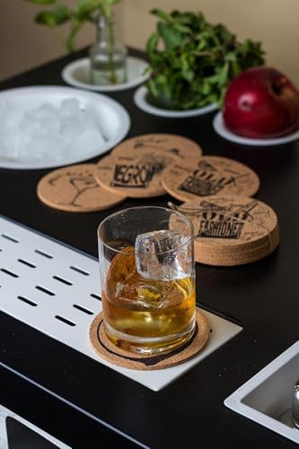 Image of SpeedX Home Bar Essentials - Set of 2 Wooden Coasters Sustainably Harvested Wooden Wine Corks