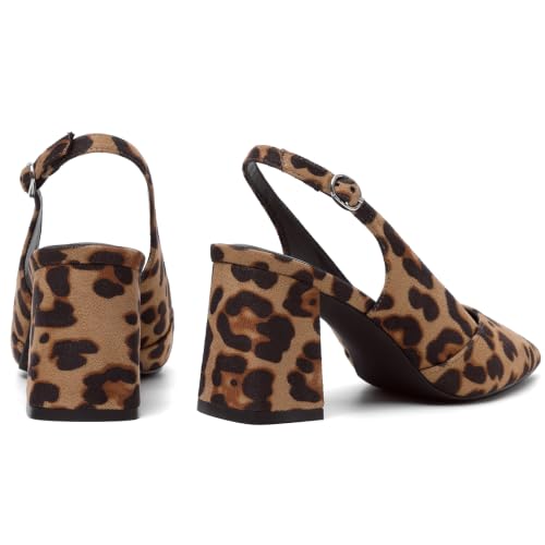 Image of Mostrin Kitten Heels for Women Slingback Pointed Closed Toe Heels Women's Pumps Shoes for Wedding, Party, Commuting