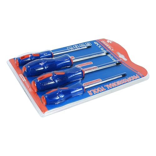 Image of NFI essentials 5 pieces Screwdriver Includes 2 Slotted & 2 Phillips Tip Screwdriver, Professional Multipurpose Magnetic Screwdriver Set for Household, etc.