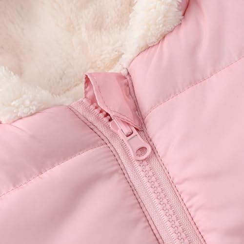 Toddler Kids 𝗦𝗵erpa Lined Jacket Hooded Fleece Full Zip 𝗧𝗲ddy Outerwear Thick Windproof Coat with Pocket4