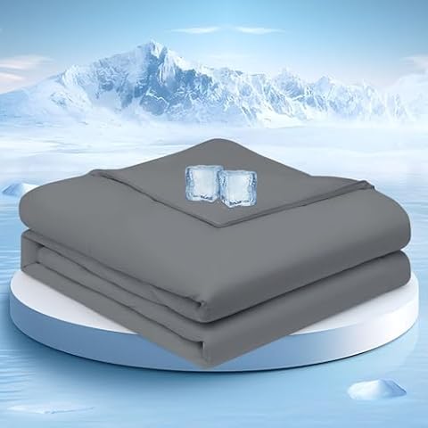 downluxe Cooling Comforter King Size, All Season Cooling Blanket for Hot Sleepers, Lightweight Summer Comforter with Q-Max > 0.4 Arc-Chill Cooling Fiber to Absorb Body Heat, 106" x 90", Dark Grey Cover