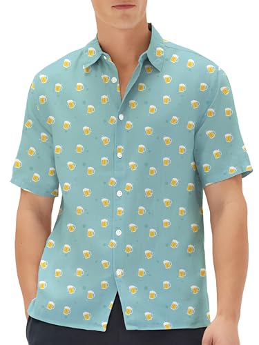 Hawaiian Shirt for Men Funny Short Sleeve Button Down Shirts Summer Wear, Small, Mhws-0071983