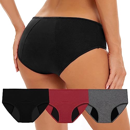 Pantalones fisiológicos para mujer, color sólido, talla grande, a prueba de fugas, cintura conservadora, día de la ropa interior, talla S, -, XS