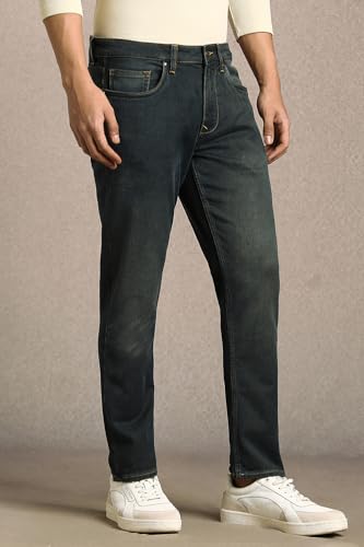 Image of Louis Philippe Men's Smart Fit All Day Comfort, Premium Twill Jeans