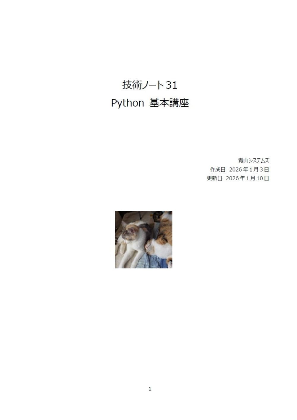 Python 基本講座 (Technology Note)