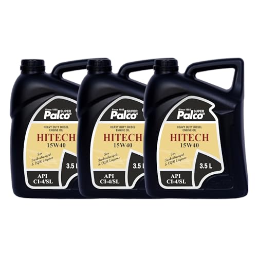Image of PALCO HITECH 15W40 API: CI4 / SL Heavy Duty Diesel Engine Oil Synthetic Technology | Maximum Power & Superior Protection | For SUVs, MUVs & Crossovers | 3.5 Litre (Pack of 3)