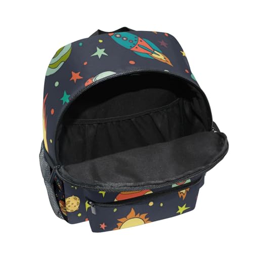 OREZI Cute Kids Back Pack Cartoon Universe Ufo Planet Rocket Todder Backpack Lightweight Preschool Kindergarten Book Bag Practical and Durable Daycare Bag for Travel,Toys2