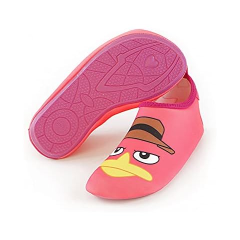 QAOSHOP Kids Girls Boys Anti Slip Water Shoes, Barefoot Quick Dry Aqua Sock for Beach Swimming,Pink,24/25 Cover