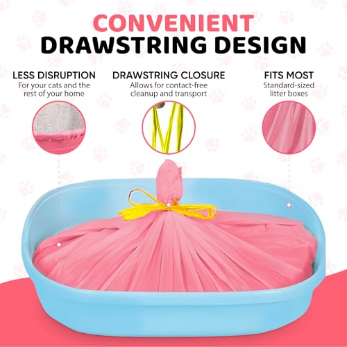 Image of EZ Pick Up Dog & Cat Pet Waste Clean Up Bags Litter Liners (Pink, 36 inchx18 inch) | strong heavy duty