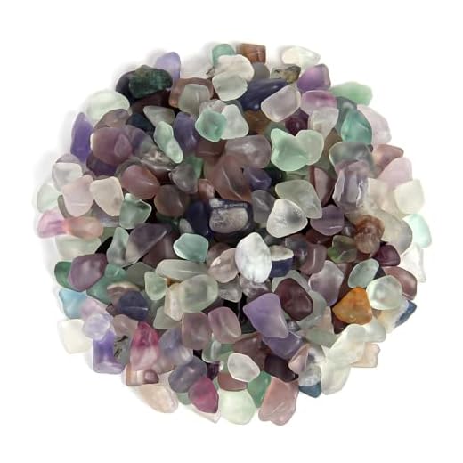 Chips de Cristal de Fluorita Piedra triturada Natural de 500g, Cristales curativos a Granel, Piedras Preciosas de Cristal triturado para Manualidades, Hermoso Paquete para Regalo