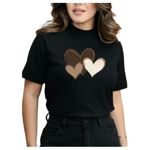 Camiseta Feminina Blusa T-shirt Algodão Linda Mulher Três Corações (BR, Alfa, G, Regular, Preto)