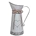 Soyizom Vintage Metall Milch kann Krug, rustikale Primitive Krug Vase mit herzförmigen und Rope Design für Hochzeitsfeier Dekoration (grau-blau Krug)