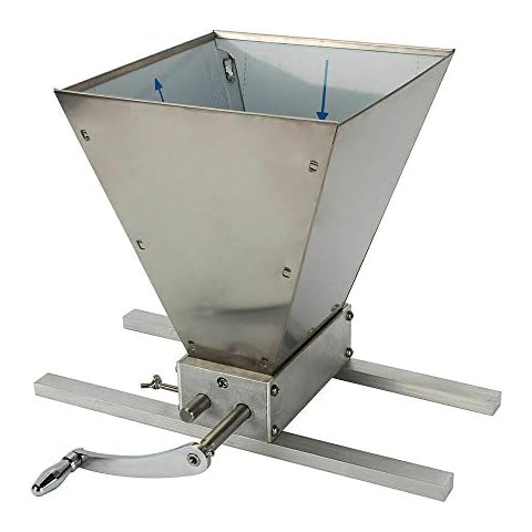 Aohuada Cereal Crusher Stainless Steel Grain Mill 2 Rolls Barley Grinder Malt Breaker Adjustable Grain Mill Scraper Malt Mill Grain Crusher Cover