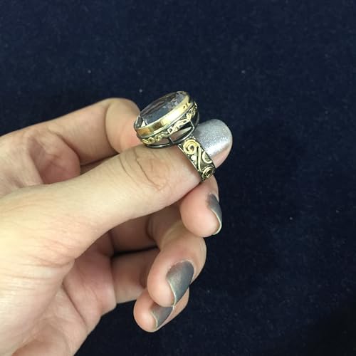 Bague améthyste en rhodium noir et or jaune 18x13mm d'exception