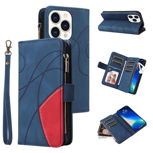 Étui portefeuille iPhone 16 Plus bleu idéal pour vos sorties sans sac
