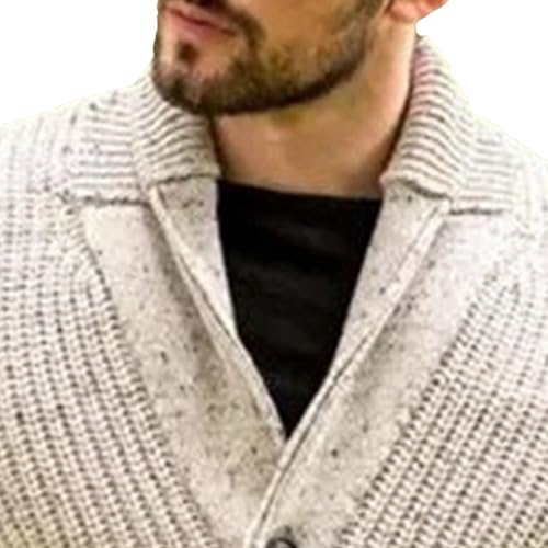 Men's Shawl Collar Long Sleeve Casual Sweater Cardigan Knit Loose Fit Sweater Ribbed Button Down Sweaters3