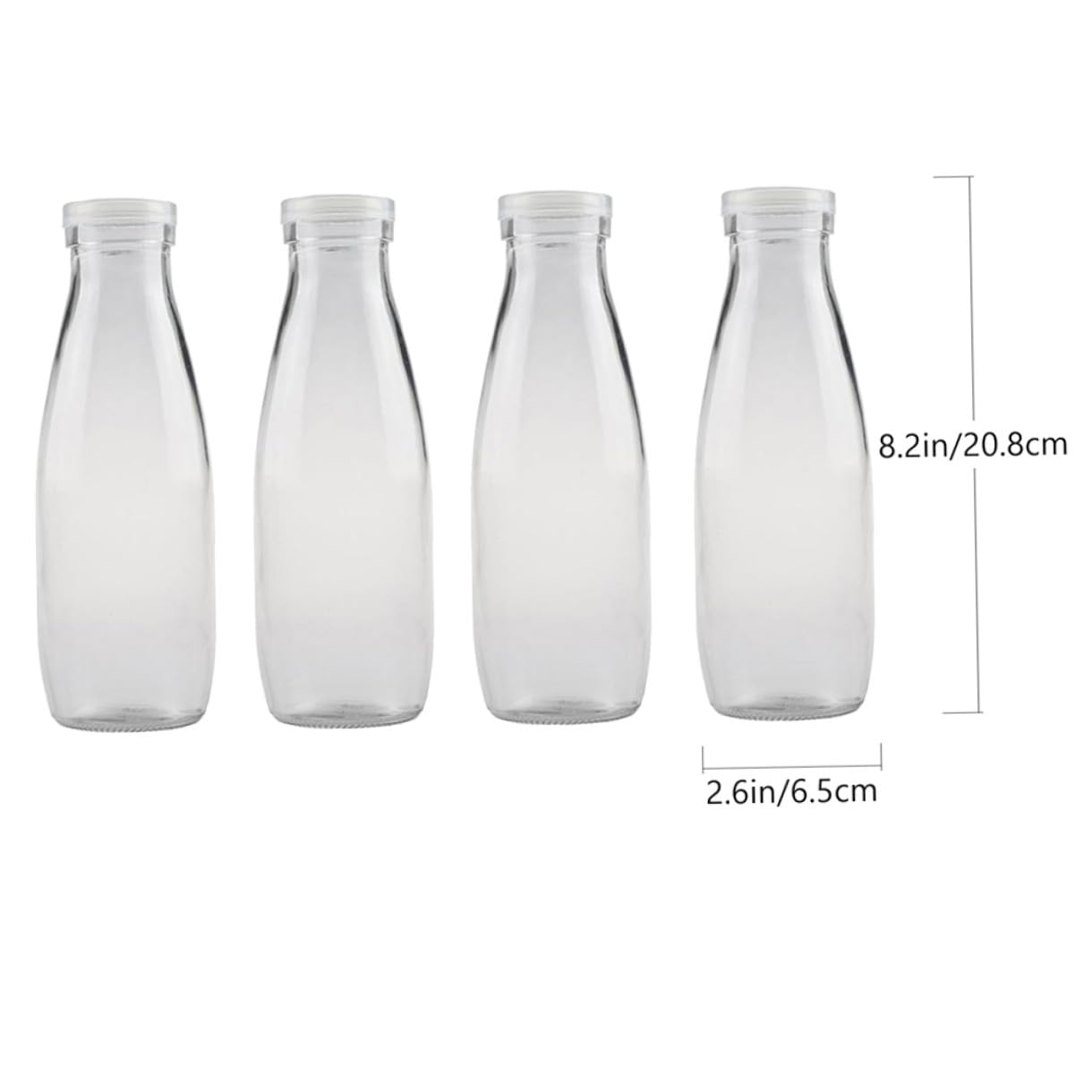 LIFKOME Bottiglie in Vetro 500ml con Coperchio, Confezione 4 Pezzi