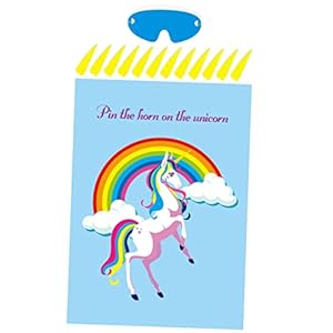 jojofuny 1 Set Feest Op Eenhoornspel Voor Speldhoorn En Stickers Met Verjaardag De Poster Staartdeksel Decoraties…