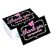 RXBC2011 Thank you for your support cards pink bow small business packaging customer appreciation notes pack of 100 Black