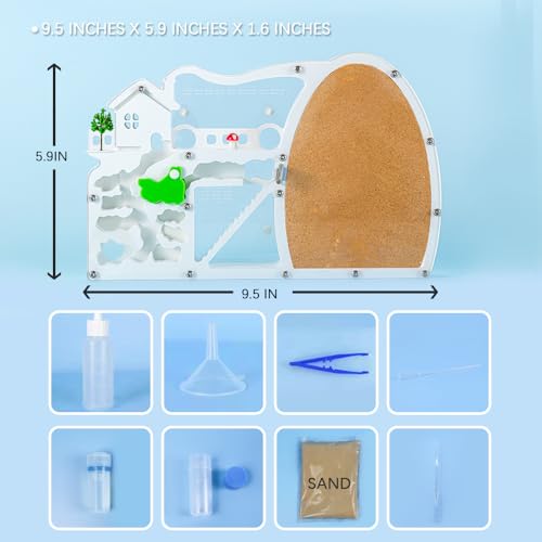 ELNMLHT Ant Farm Castle, Sand Ant Colony Observation Kit, Ant Viewing Habitat Science Kit, Educational & Learning Science Kit for Kids, Adults, Student (Yellow)