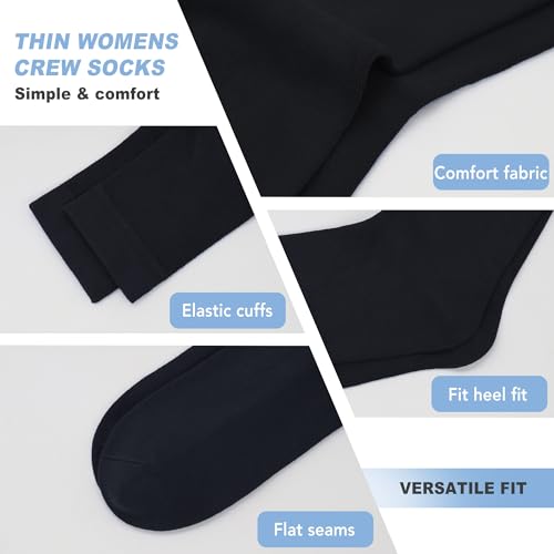 Viscose Bamboo Thin Socks in Bulk Lightweight Womens Crew Socks, Wholesale Basic Casual Elastic Soft Socks 50 Pairs4