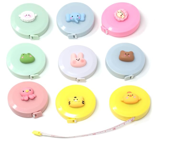 HAPPY KIDS Cute Cartoon Measuring Tape for Kids & Tailoring (150 cm / 60 Inch) | Soft Measuring Scale with Animal Design | Portable Sewing & Body Measurement Tape RANDOM DESIGN 2 PC-image-35
