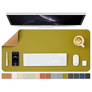 Homieazicozi Kork Schreibtischunterlage Olivgrün 90cmx43cm