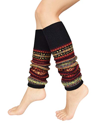 Tuopuda Mujeres Calientapiernas Bohemia Calentadores de Pierna Alta de Ganchillo Largo y Grueso de Punto Puños Calcetines El Eejor Regalo para Damas Niñas