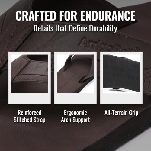 Image of AX BOXING Mens Flip Flops Leather Thong Sandals Casual Comfort Slides Slippers