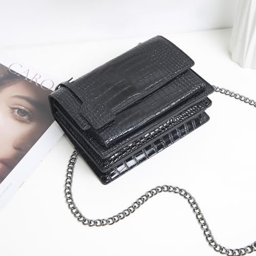 Image of MYHOZEE Crossbody Bags for Women Snake Print Leather Cross Body Chian Purse Trendy Ladies Clutch Satchel