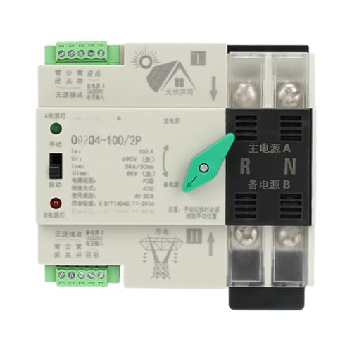 Commutateur de transfert disjoncteur 2P 100A basculement automatique source alimentation 220V