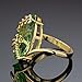 THJEW Olive Cubic Zirconia Ring,Dragonfly Gemstone Ring,Yellow Gold Gemstone Crystal Ring,Eye Shape Green Stone Ring,Cocktail Party Statement Animal Ring for Women (Ring_A, 8)