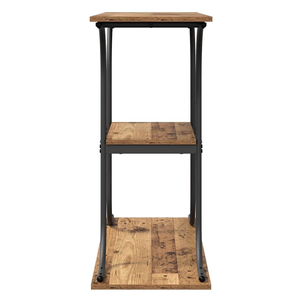 Tavolo consolle in legno anticato, 101 x 35 x 80,5 cm, con ripiano, tavolino per soggiorno, tavolino laterale per spazi stretti, tavolino da divano durevole con spazio