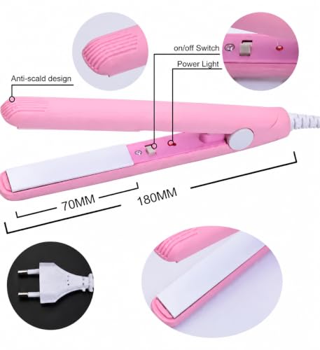 Image of Three Guys Hair Straightener with Ceramic Coated Plates, Fast Heating, for Women, Multicolor
