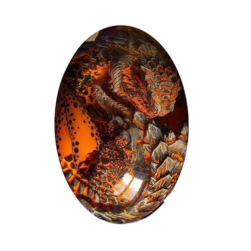 ACOCOFE Dragon Egg - Handmade Sculpture Resin Crystal Souvenir, Lava Ornaments Gift for Christmas, Birthdays, Graduation (Red)