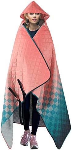 Hooded Outdoor Blanket, Extra Large 82″x 55″ Camping Blanket, Quilted, Thick Fleece, Warm, Windproof, Sand Proof, Portable and Wear-Resistant, Perfect for Stadium, Picnic, Camping