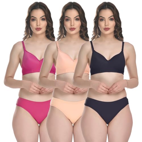 Image of SGC Sweden Women Mix Cotton Thongs Lingerie Set