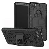 Honor 7c / Nova 2 Lite / Y7 Prime 2018 case,LiuShan Shockproof Heavy Duty Combo Hybrid Rugged Dual Layer Grip Cover with Kickstand for Huawei Honor 7c / Nova 2 Lite / Y7 Prime 2018 Smartphone,Black