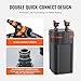 VEVOR Aquarium Filter 317GPH, 4-Stage Canister Filter 75-100 Gallon, Ultra-Quiet Internal Aquarium Filter with UV Protection, Submersible Power Filter with Multiple Function for Fish Tanks, 12W