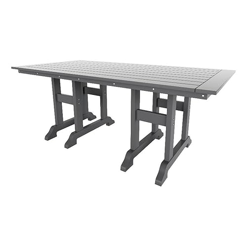Costaelm Rectangle Outdoor Dining Tables, 71'' Patio Table with Umbrella