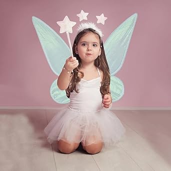 Lucakuins Fairy Wings for Women Girls Halloween Cosplay Costumes,Sparkle Butterfly Wing for Fairy Princess Wings Party Favor