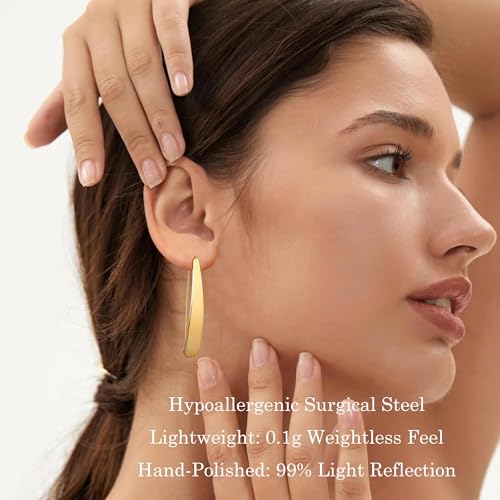 Surgical Stainless Steel Bar Earrings for Women - Long Thread Dangle Earrings - Threader Drop Earrings - Hypoallergenic and Safe for Sensitive Ears3