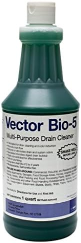 BASF Bio-5 Multi-Purpose Biological Drain Cleaner, Industrial Strength for Clogs, Organic Buildup, Odors, Improves Flow, Eliminates Gnats & Flies, Plumbing Safe, Biodegradable, 32 oz