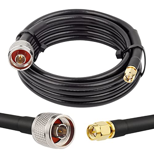 Image of MOOKEERF KMR240 N Male to SMA Male Cable - 10FT Ultra Low Loss SMA to N Cable 50 ohm for WiFi Router /GPS Receiver /Antenna /Signal Booster Use