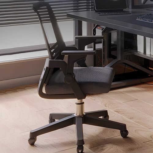 LITFAD Rectangular Wooden Office Desk with Chair Modern Computer Desk with Metal Frame and Bookshelf Writing Desk for Home Office - 2 Piece Set Black 47.2\" L x 23.6\" W x 59.1\" H Desk with 1 Chair - Thumbnail 3
