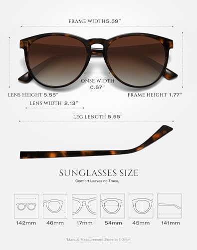Classic Round Polarized Sunglasses for Women Retro Shades Trendy Vintage Sun Glasses FZN825 - Image 6