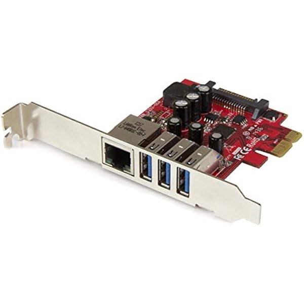 Startech.Com PEXUSB3S3GE Karta PCI-E, Srebrny/Czerwony