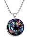 Produktbild Yumilok Damen Mädchen Kette nachtleuchtend Anhänger Tiger Legierung Medaillon Kettenänhanger für Damen Herren, Blaues Licht