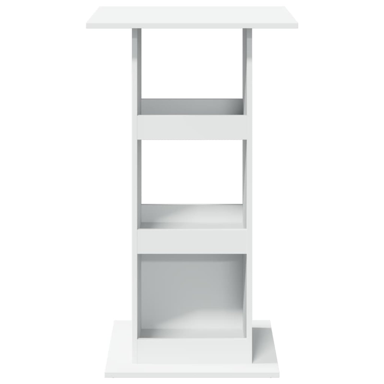 Gecheer Tavolo Bar con Portaoggetti Bianco 60x60x102 cm in Truciolato,Tavolo da Giardino,Tavolo da Bar Rettangolare,Tavolo Alto Bar,Tavolino da Bar,Tavolo da Esterno,P854328