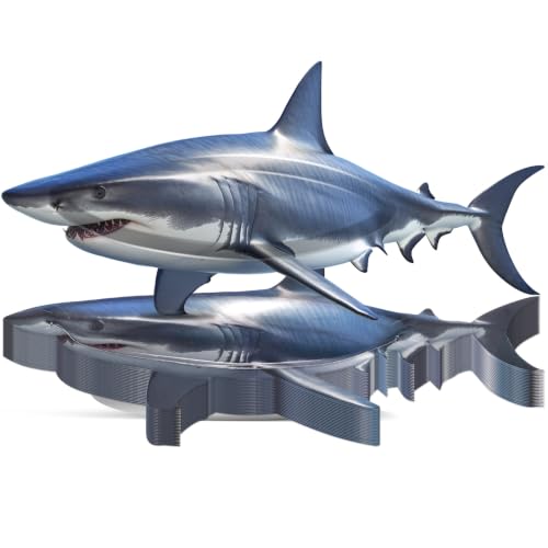 50Pcs Shark Shaped Paper Plates Shark Birthday Party Decorations 11 Inch Under the Sea Dinner Plates Ocean Animal Disposable Tableware for Sea Animal Themed Birthday Baby Shower Party Supplies